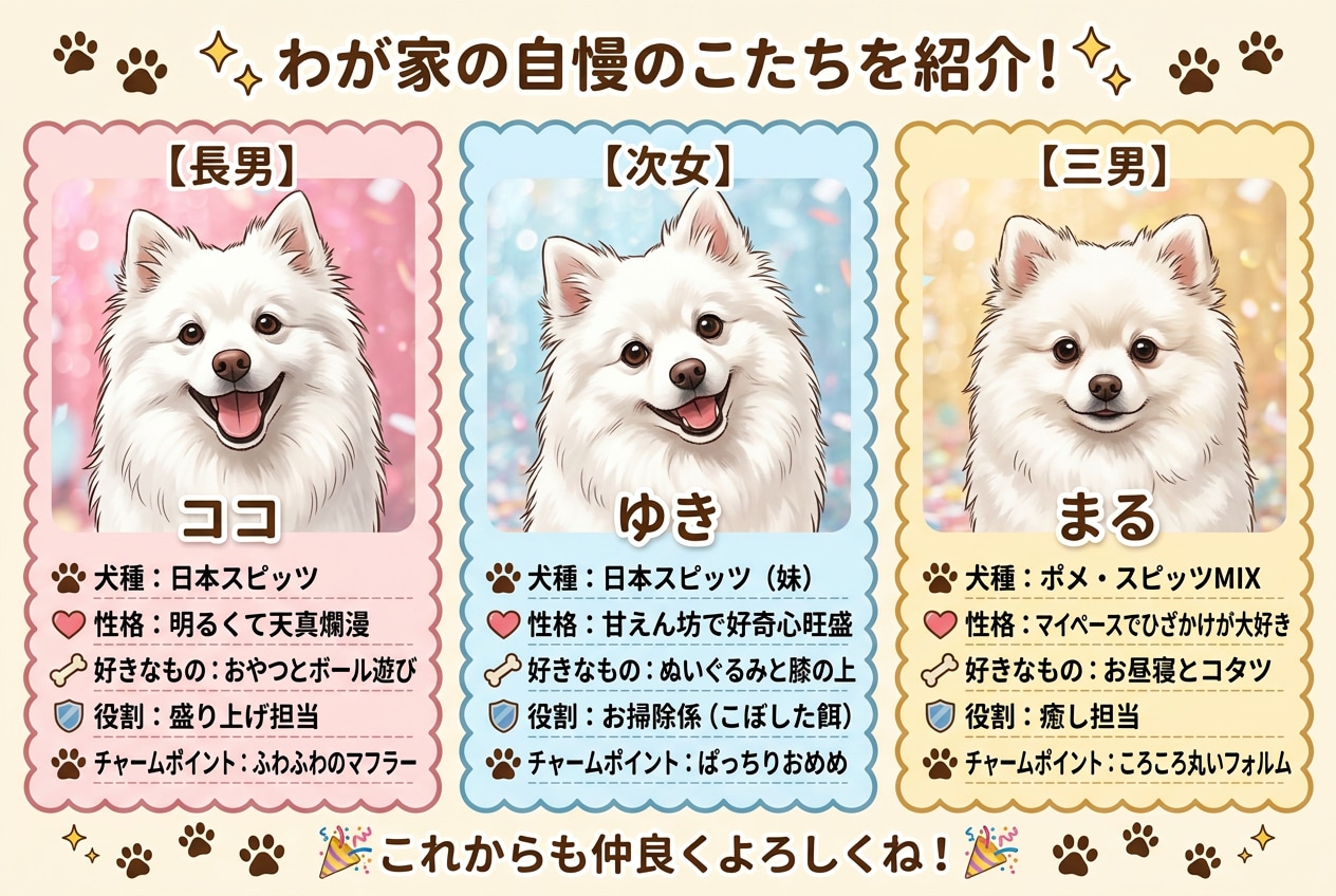 多頭飼い向けペットプロフィールカード