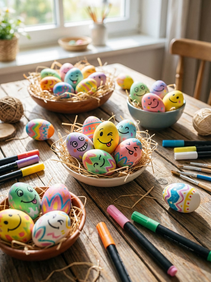 Doodle Face Eggs