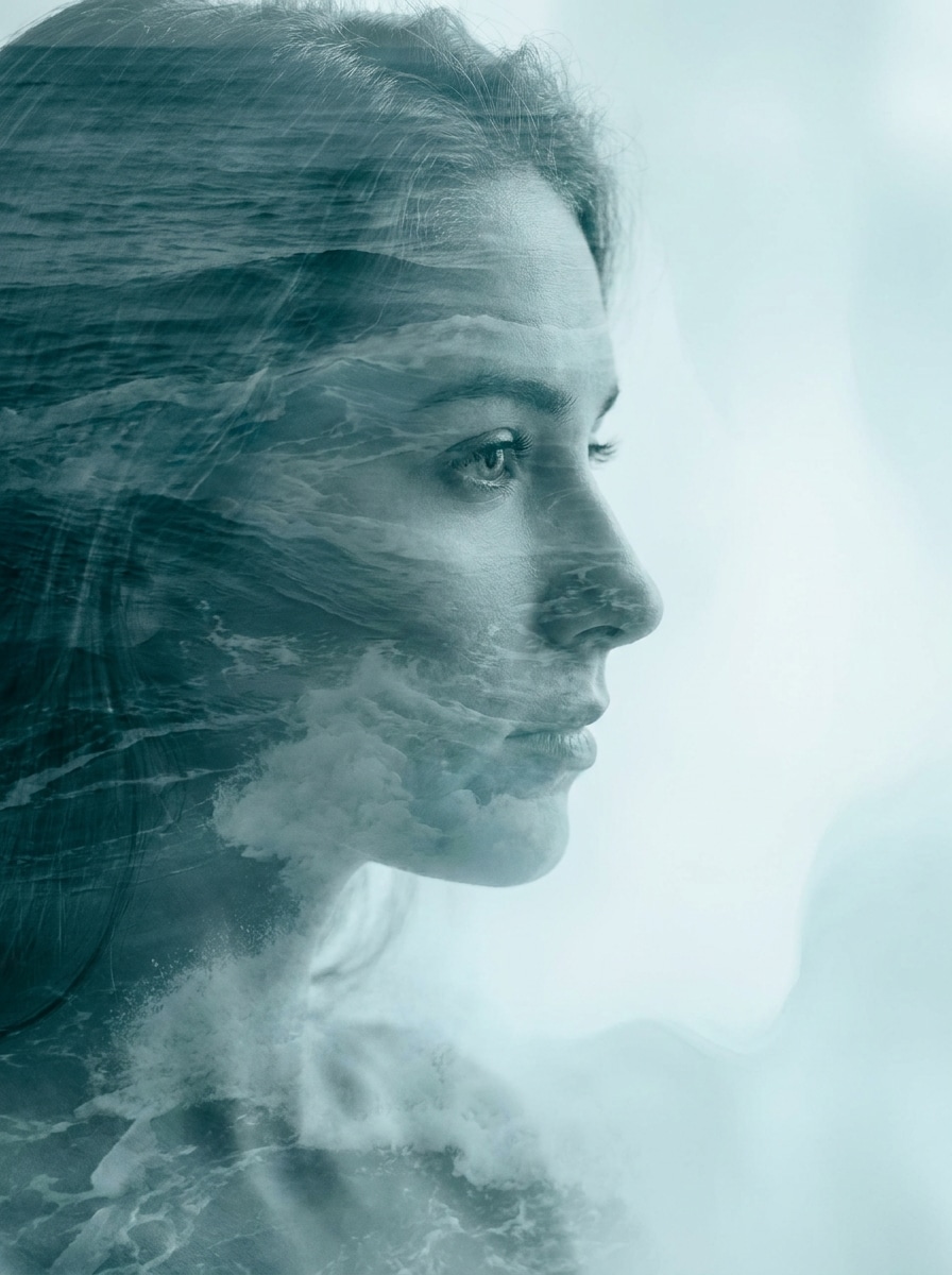 Double Exposure Ocean