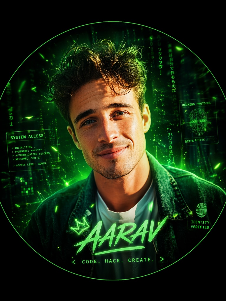 Green Hacker Girl DP DP Prompt ChatGPT AI photo editing