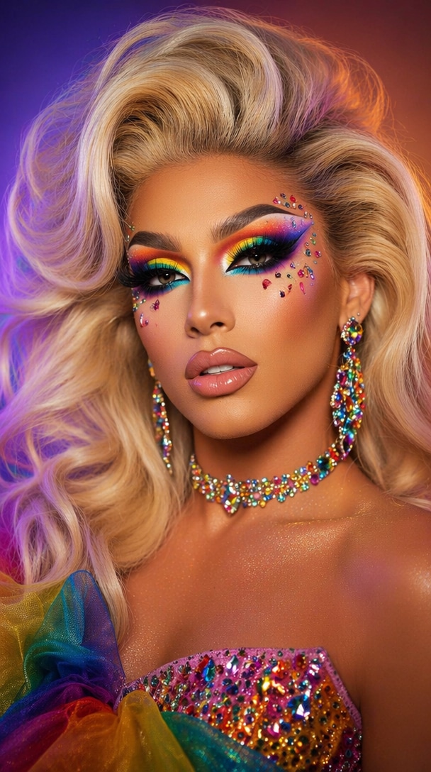 Drag queen makeup AI glamour result