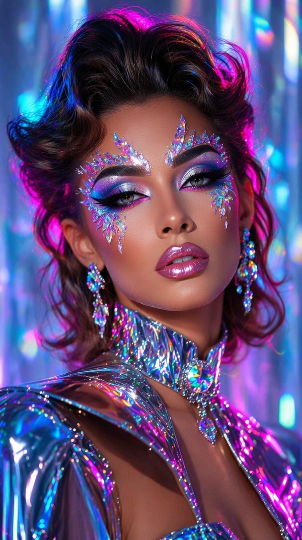 Glitter Makeup Close-Up Drag Queen Photo Filter