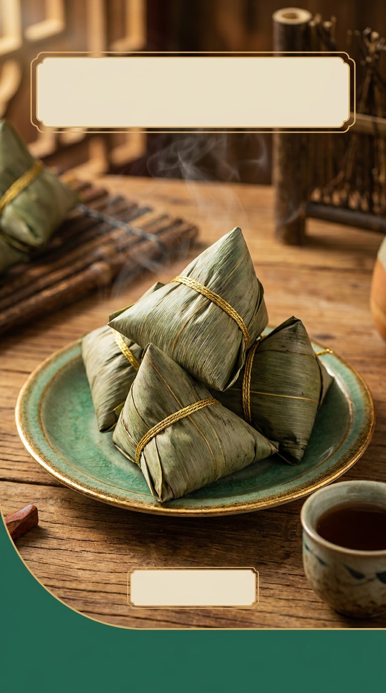 Zongzi food poster prompt