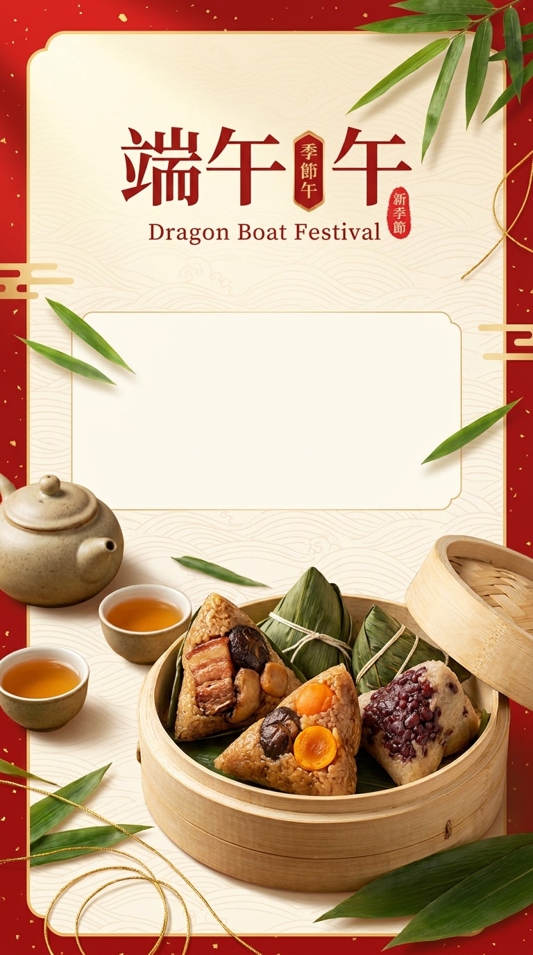 Dragon Boat Festival restaurant poster prompt
