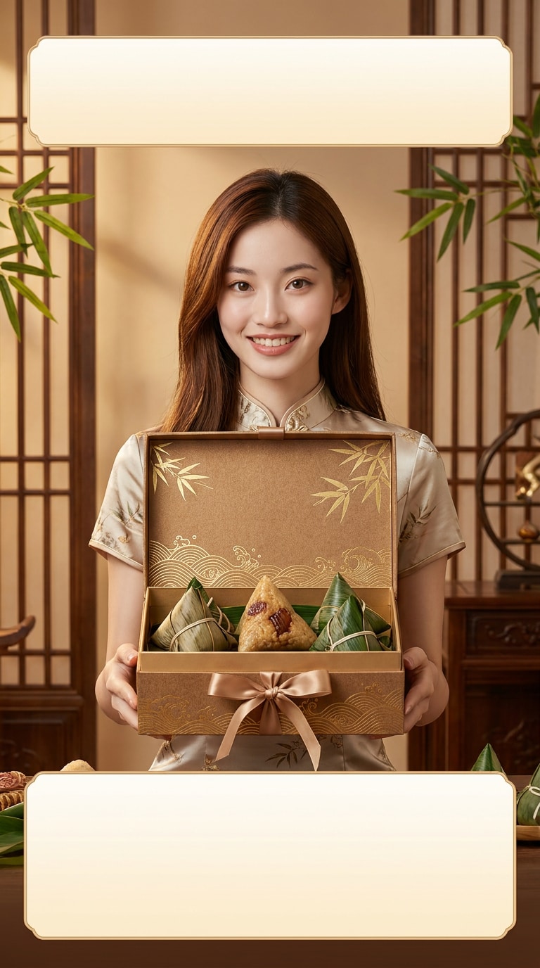 Zongzi gift box poster prompt