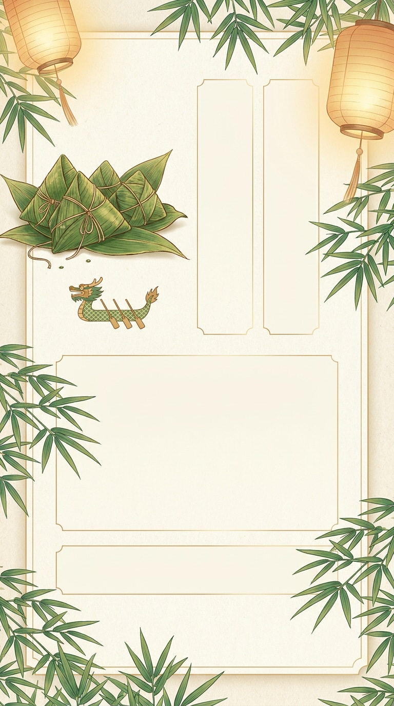 Duanwu Festival invitation background prompt