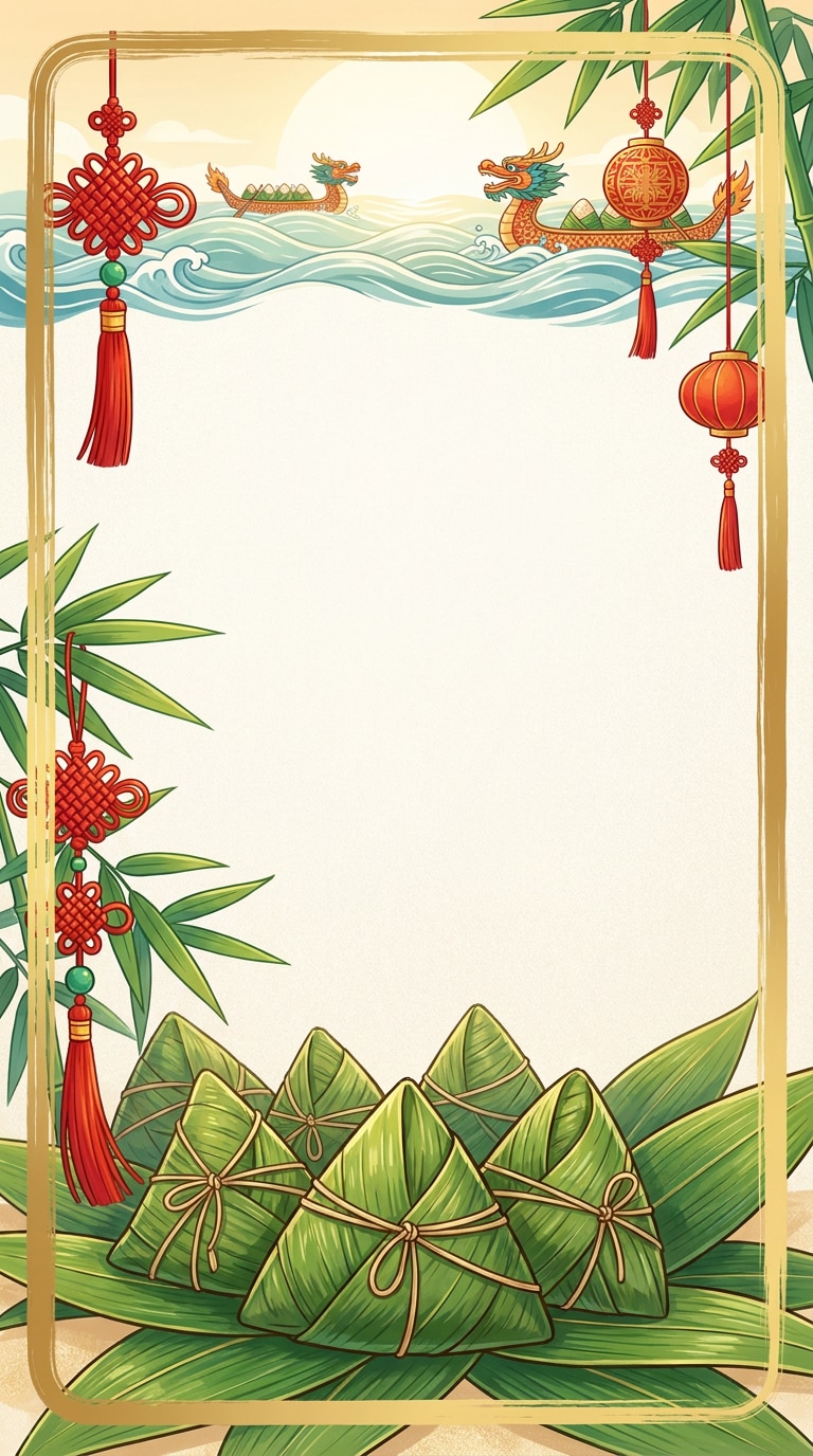 Zongzi Dragon Boat Festival poster prompt