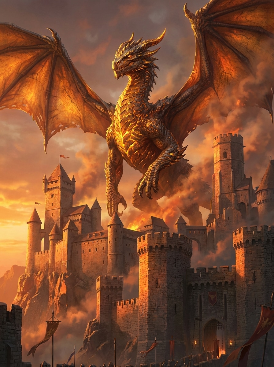 Dragon Over Castle