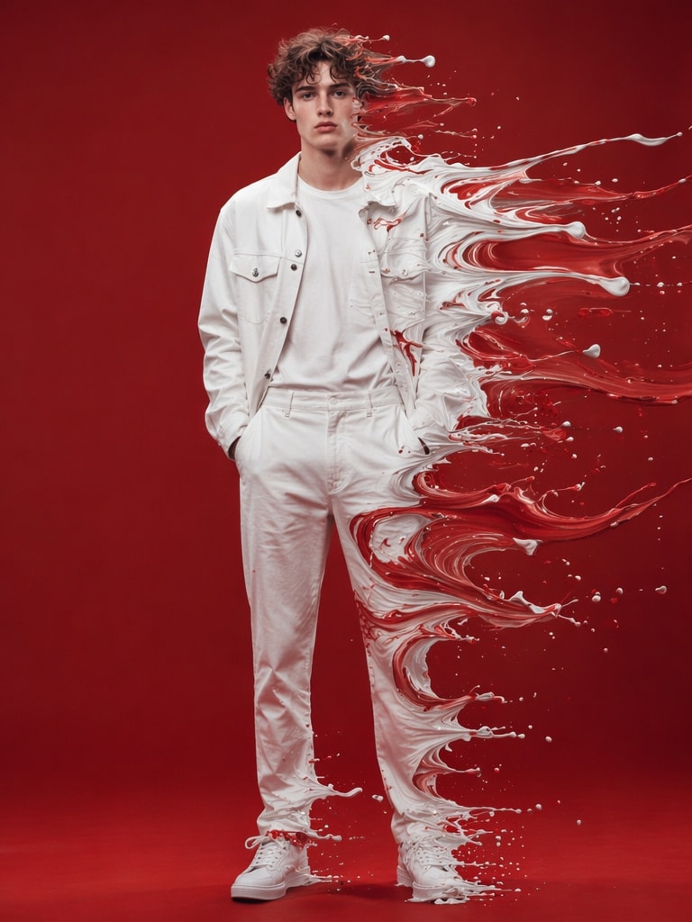 Liquid Motion Portrait dripping effect AI photo editing prompt