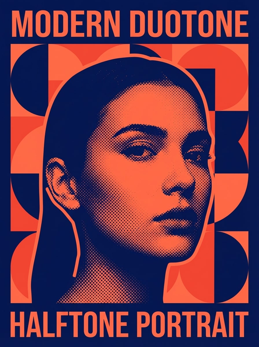Duotone Halftone Poster