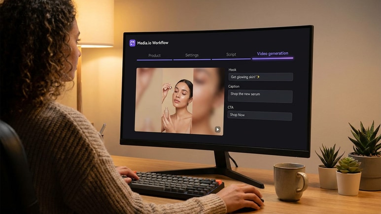 Editable ecommerce ad video wizard for avatar, style, and video settings