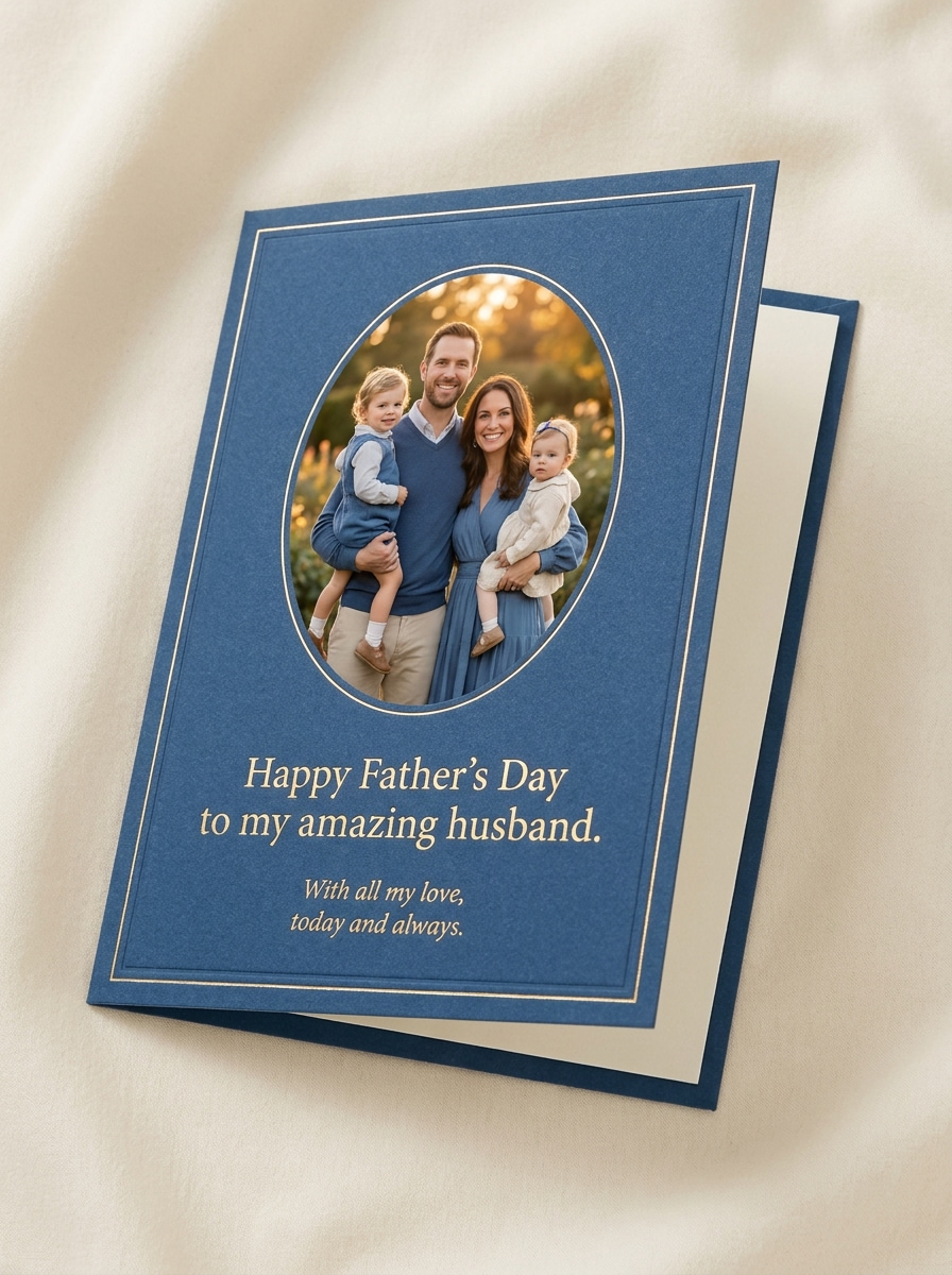 Elegant Blue Gold Card