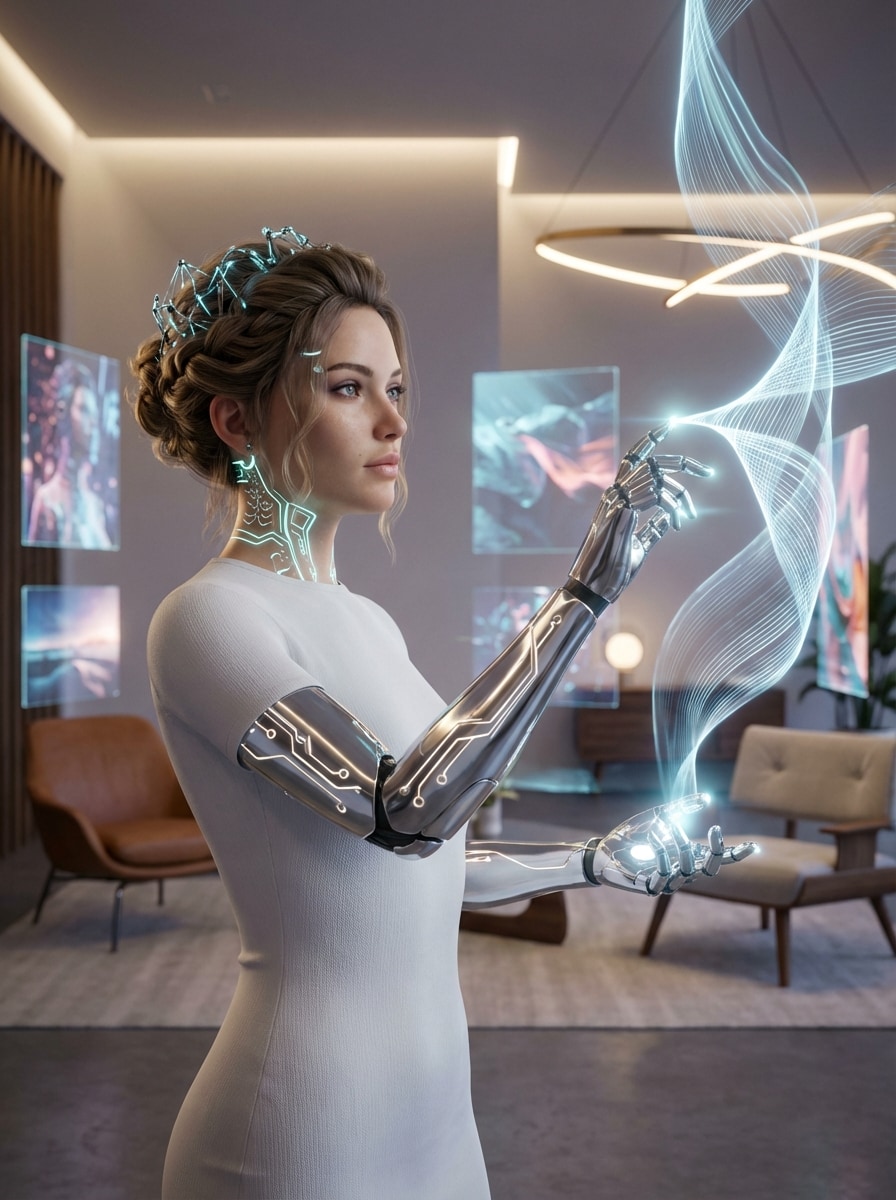 Elegant Cyber-Enhanced Artist