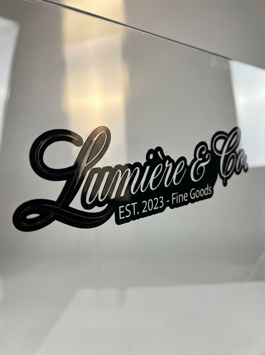 Elegant Script Shop Decal