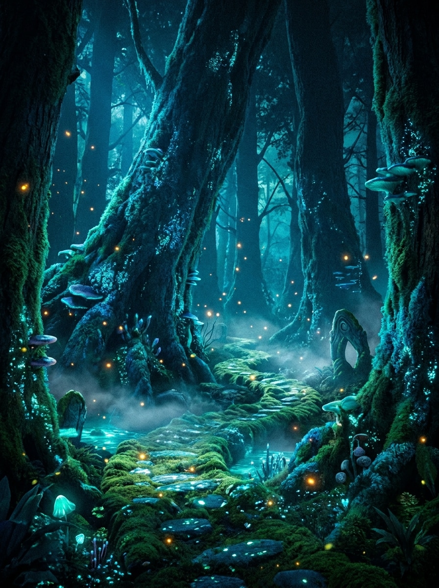 Enchanted Glowing Forest