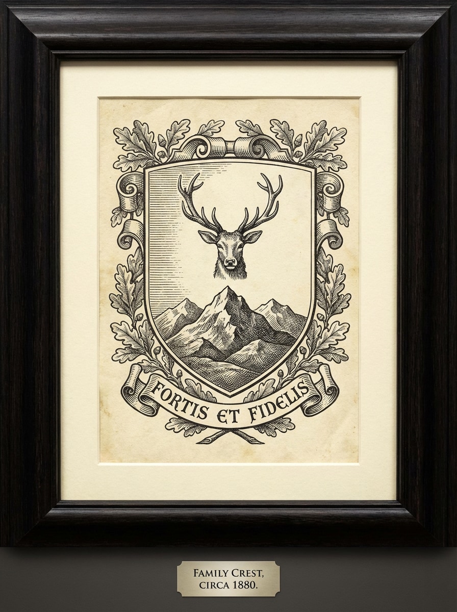 Engraved Heraldic Print