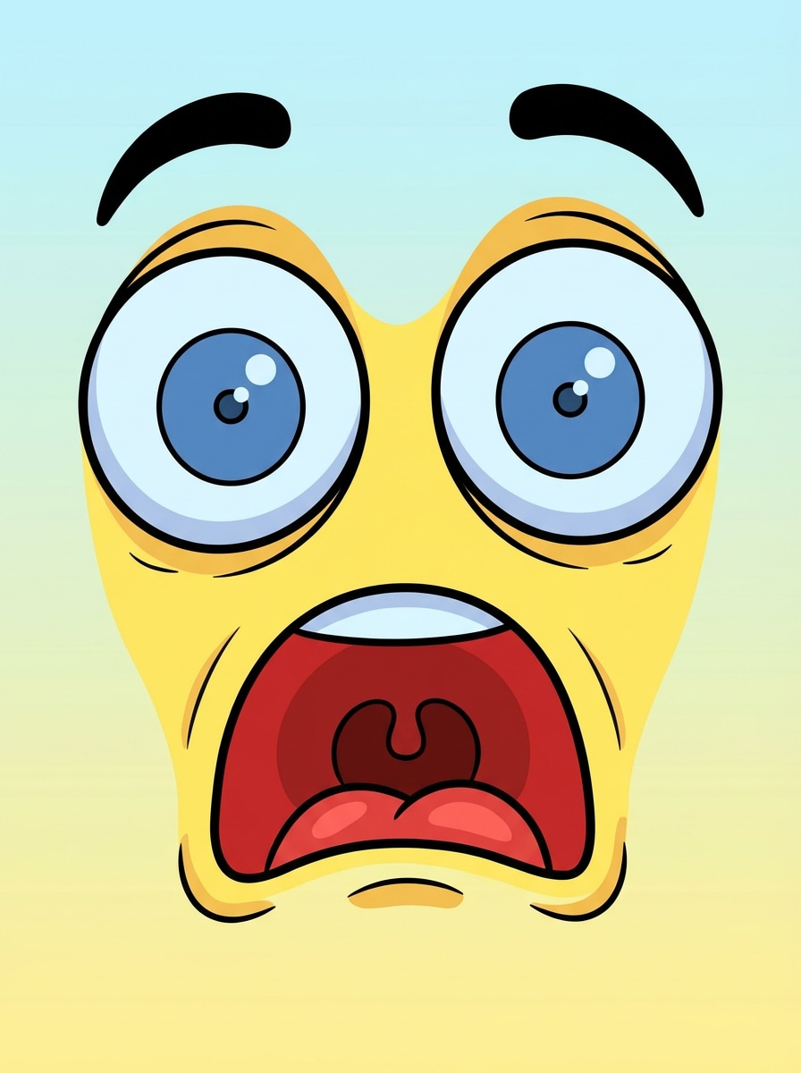 Exaggerated 2D Shock Face