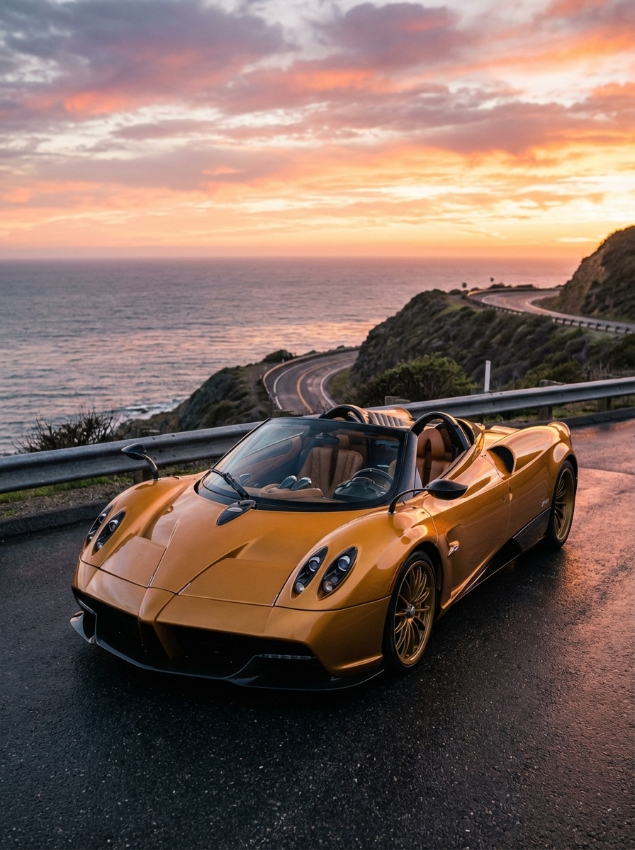 Exotic Convertible at Sunset