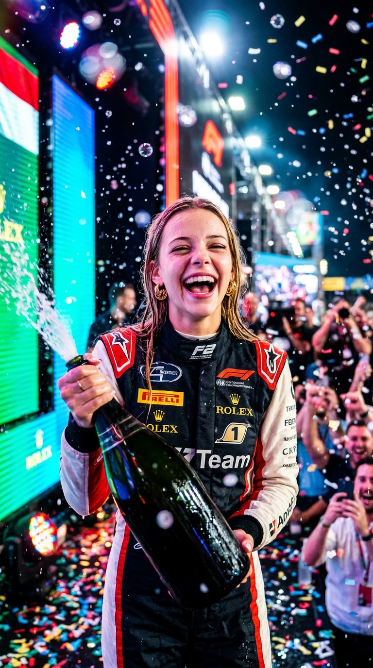 Champagne Spray Victory Shot