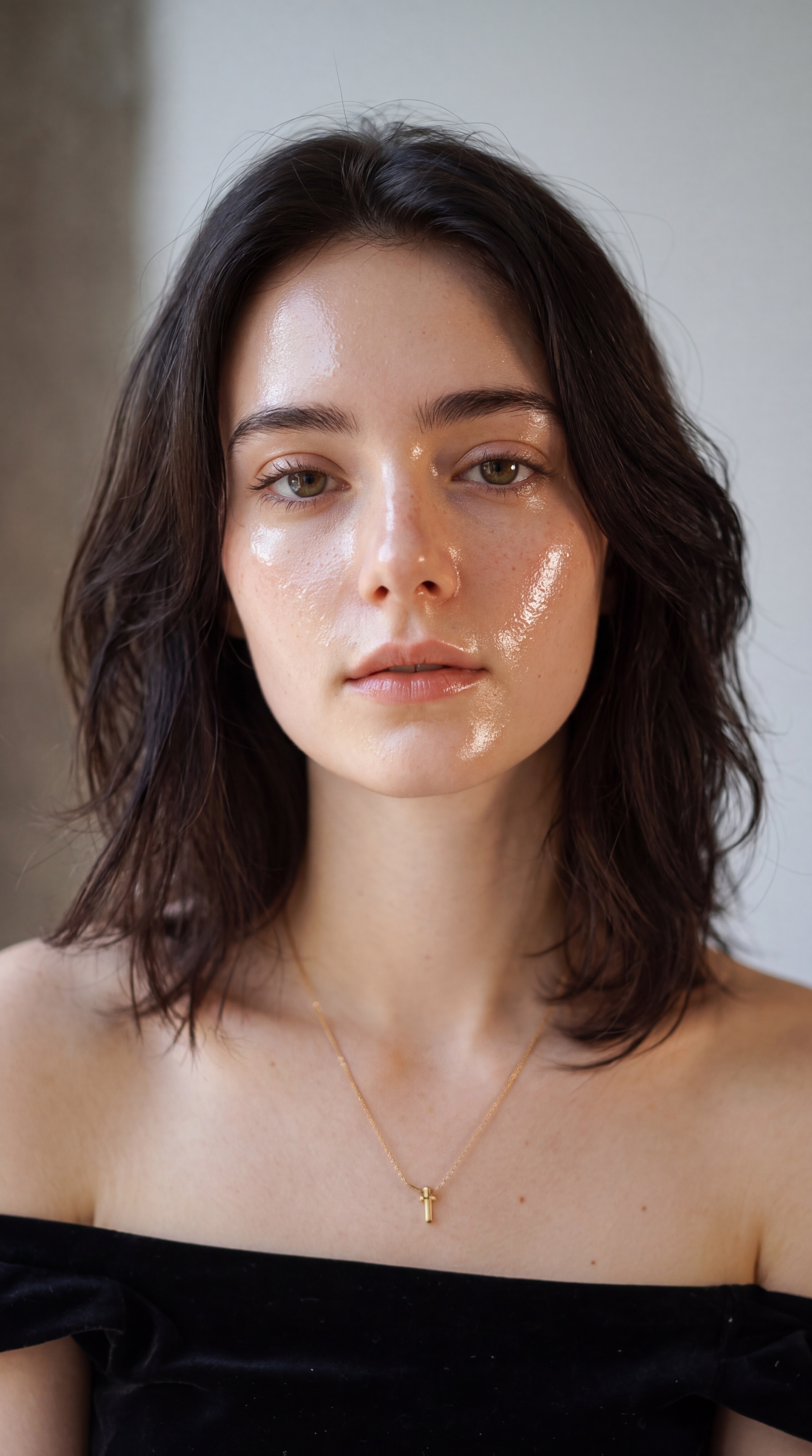 Before face shine removal photo