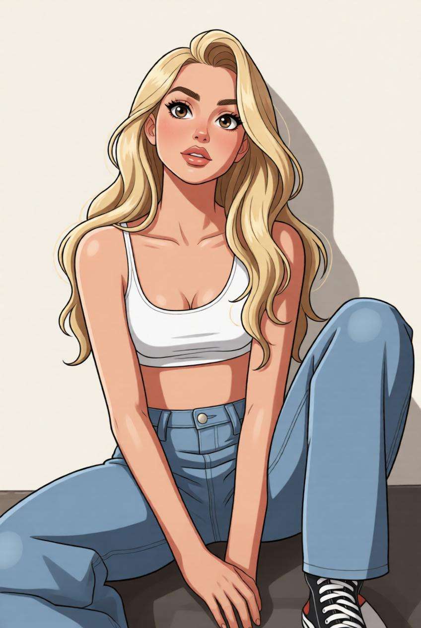 Semi-Realistic Female Cartoon Character