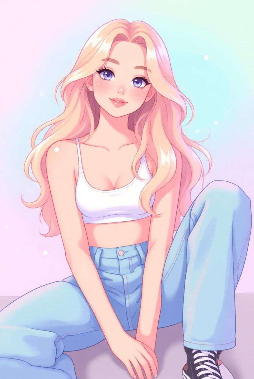 Pastel Cartoon Girl