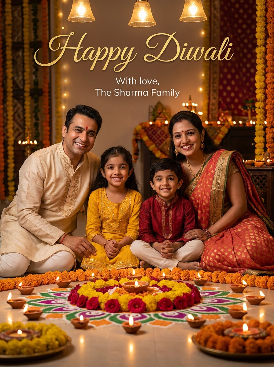 Family Greeting Card Poster
