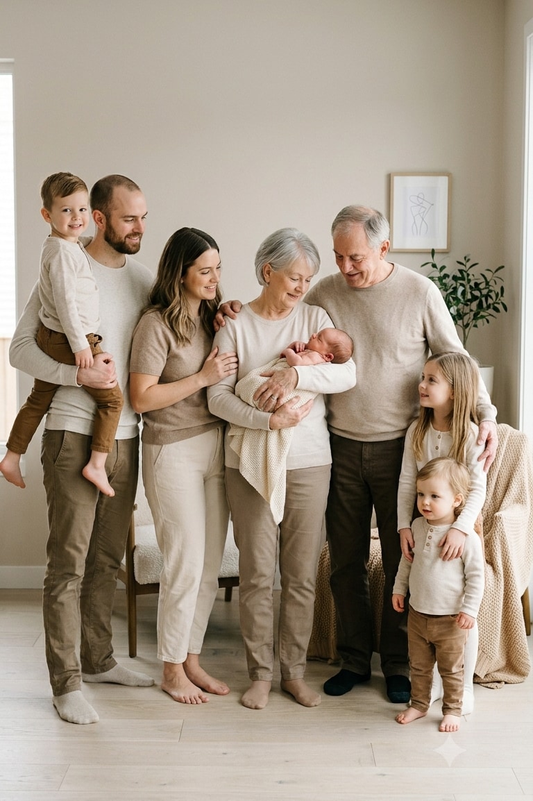 Family with baby AI photo prompts preview