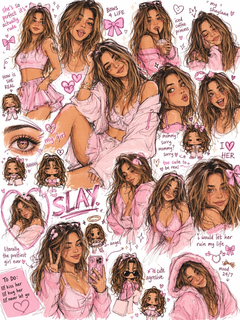 Chaotic sketchbook collage portrait created with Fan Artist Sketchbook Page Prompt