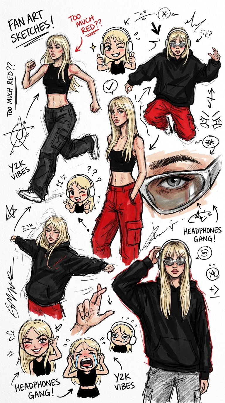 Multi Pose Fan Art Page fan artist sketchbook prompt