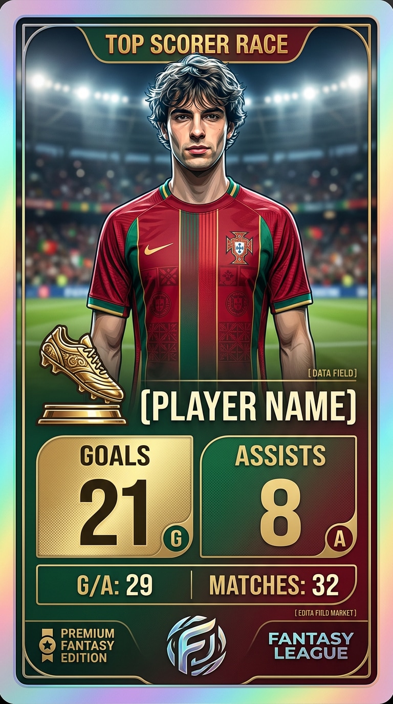Top scorer race football graphic card prompt