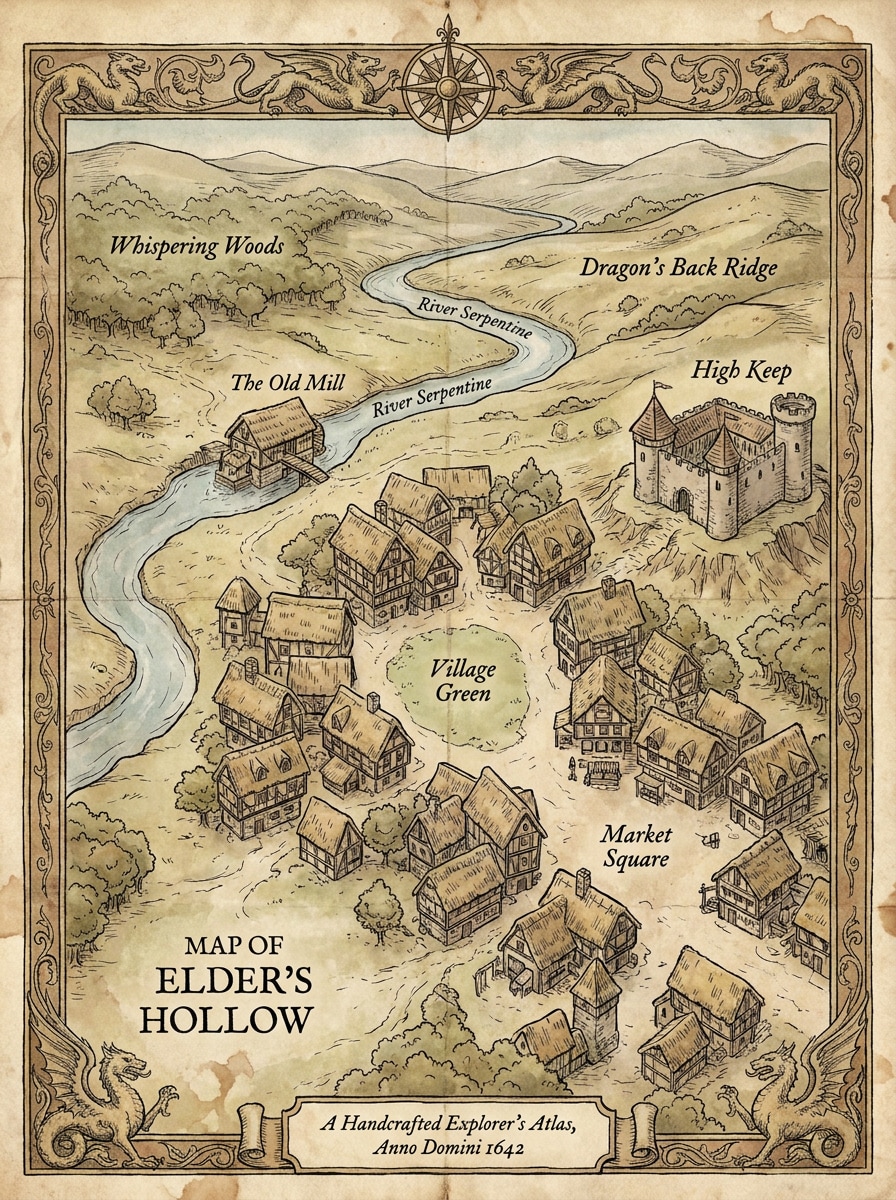 Fantasy World Map Village