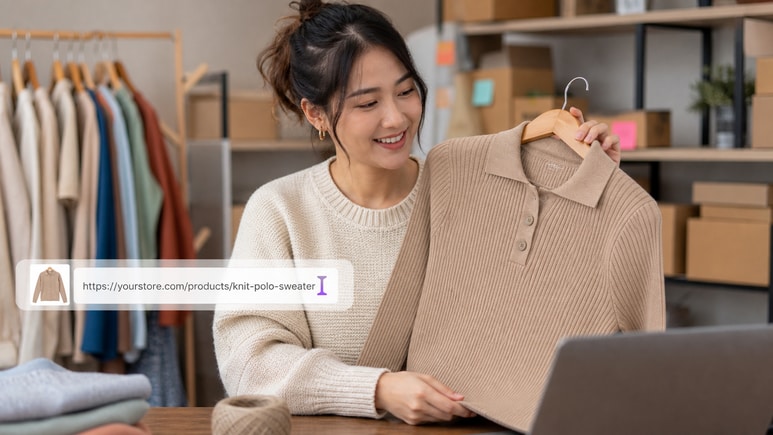 AI Fashion Model Generator workflow turning a product URL or owned images into a product-first video brief