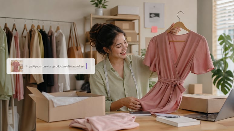 AI Fashion Photography workflow turning a product URL or owned images into a product-first video brief
