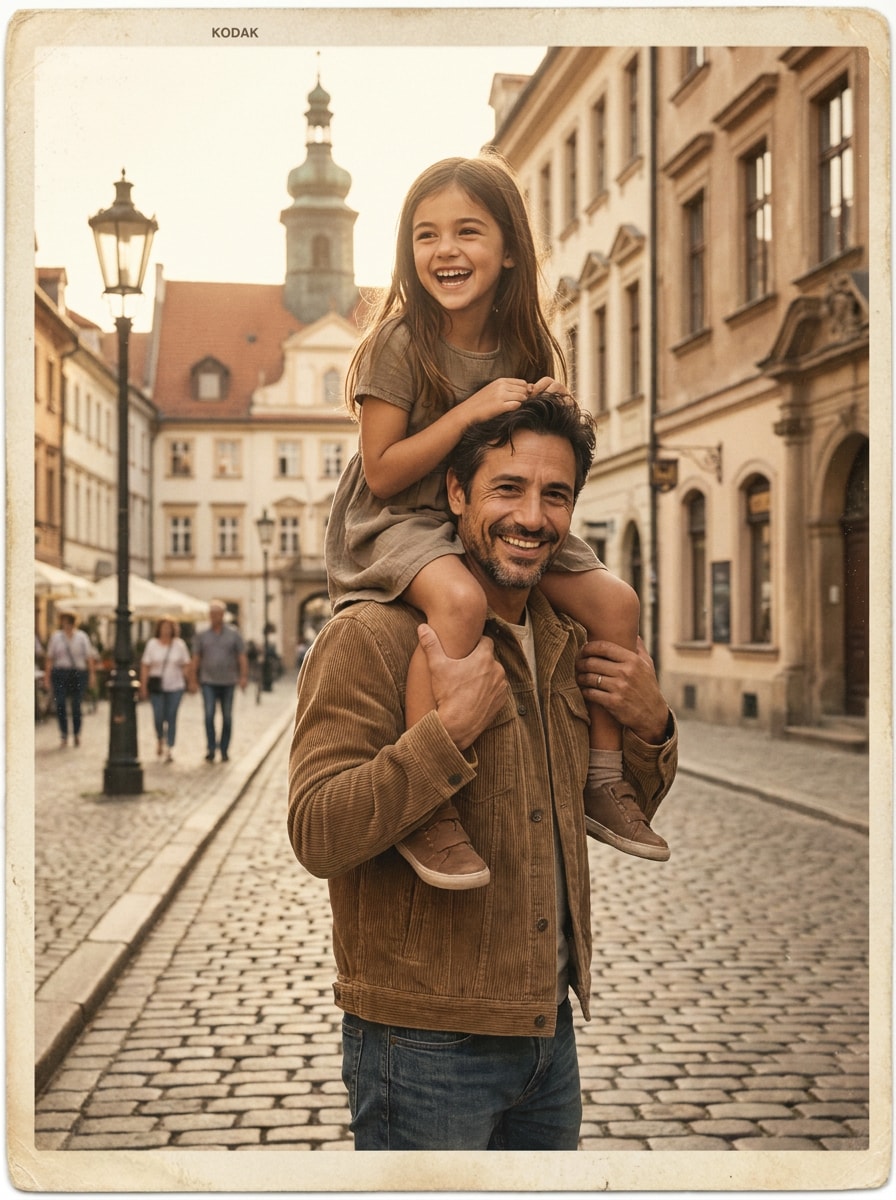AI generated father and daughter Instagram portrait
