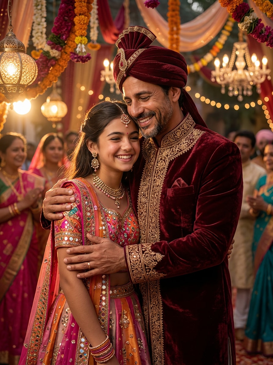 Traditional Indian father daughter prompt