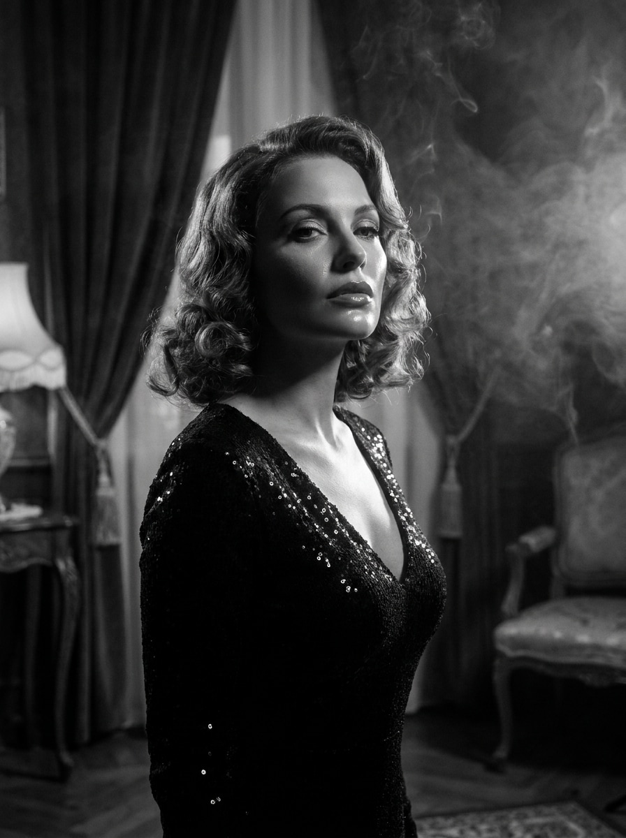 Femme Fatale Glamour Noir