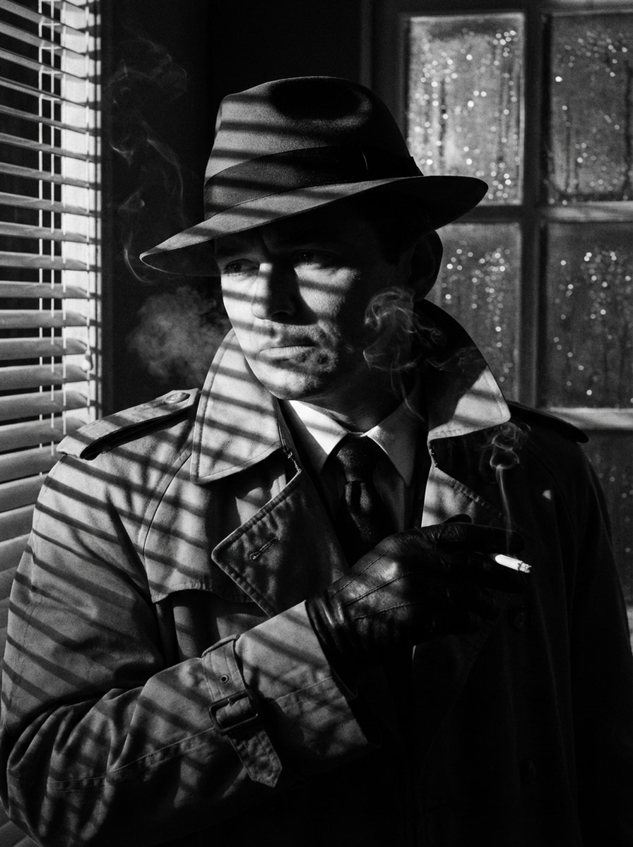 Film Noir Detective Cinematic Portrait