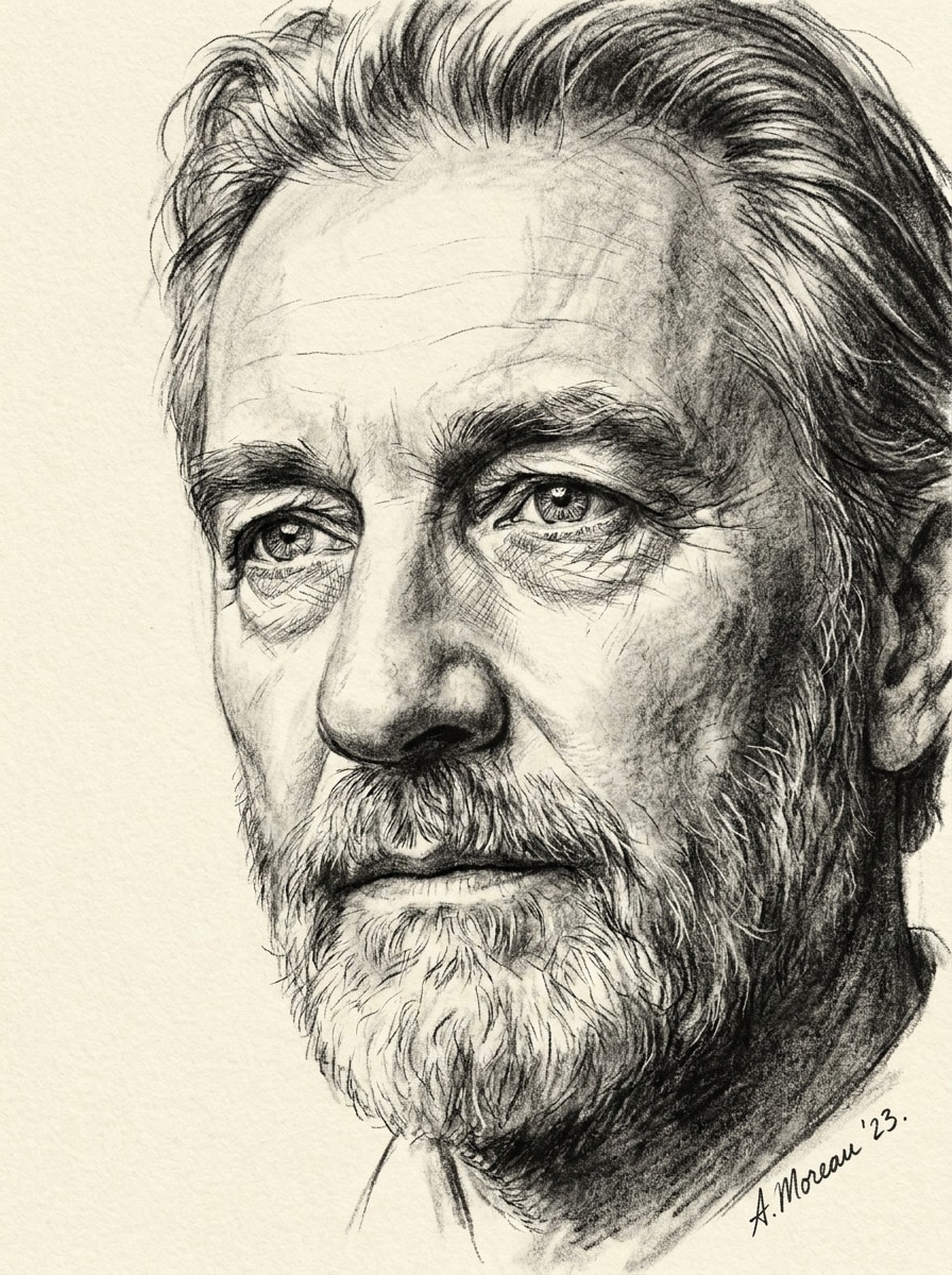Fine-Detail Charcoal Sketch