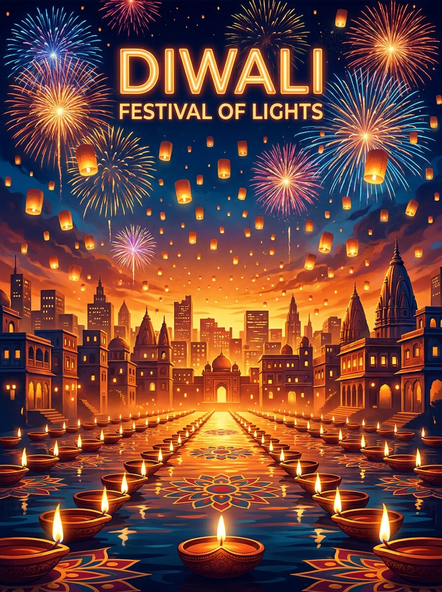Fireworks Night Scene
