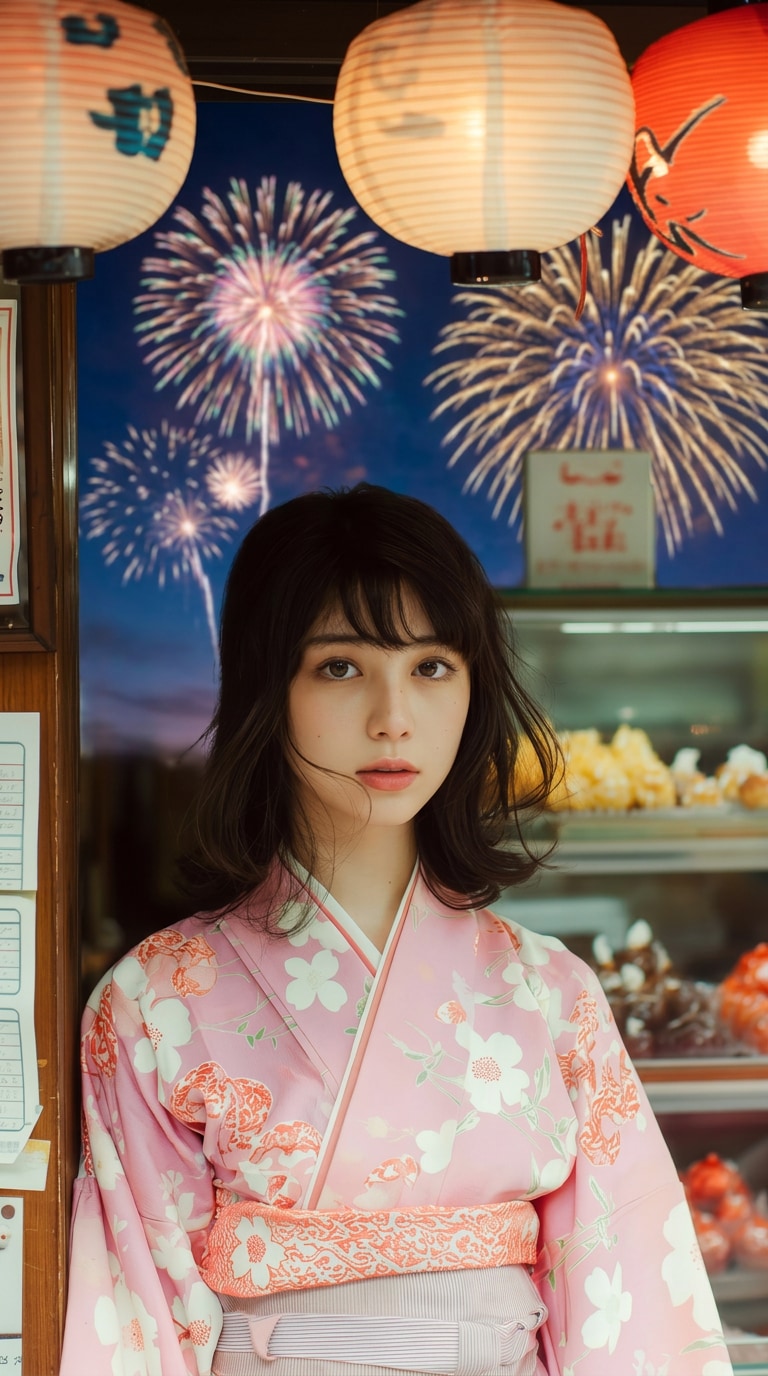 スマホでも映える花火大会プロフィール風