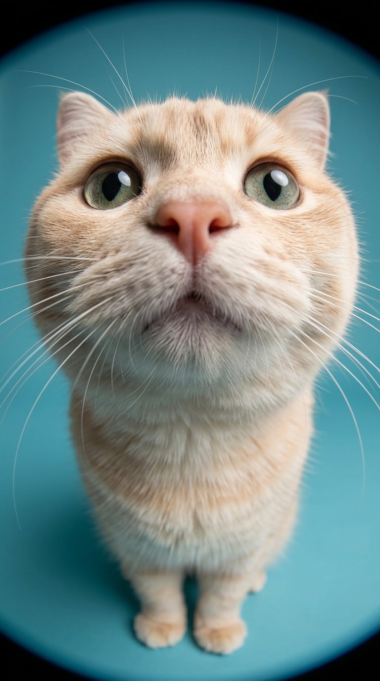 Comical Cat Wide Lens Portrait