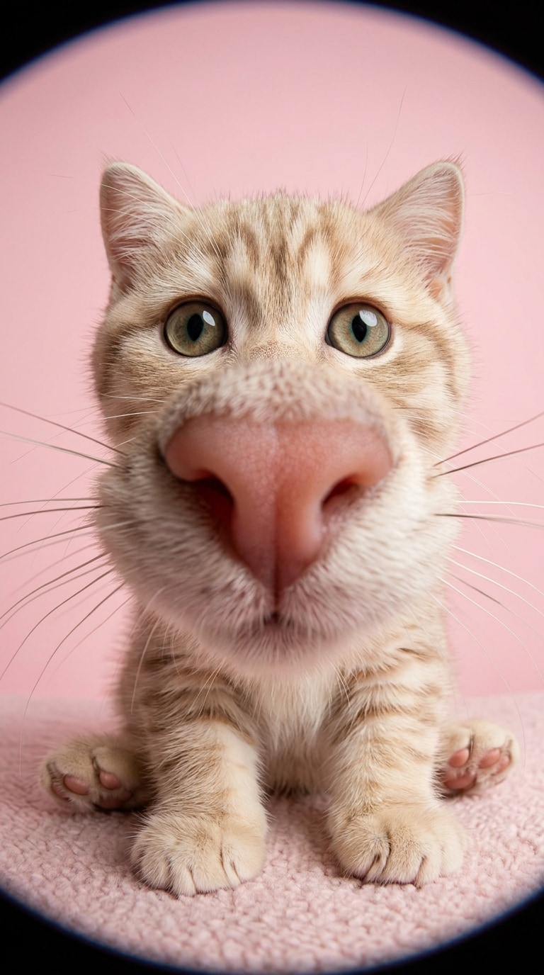 Curious Orange Kitten Fisheye Shot