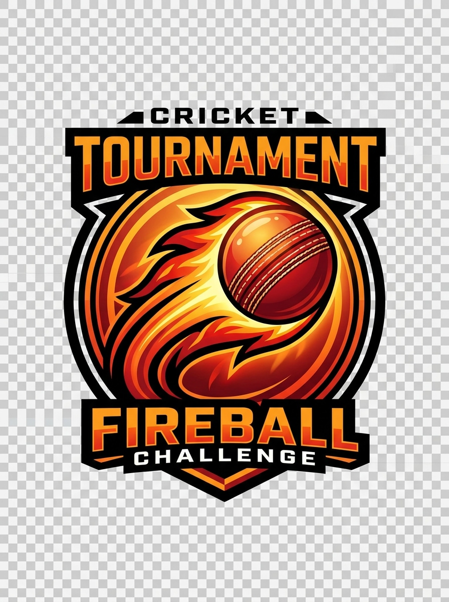 Flaming Cricket Ball Emblem