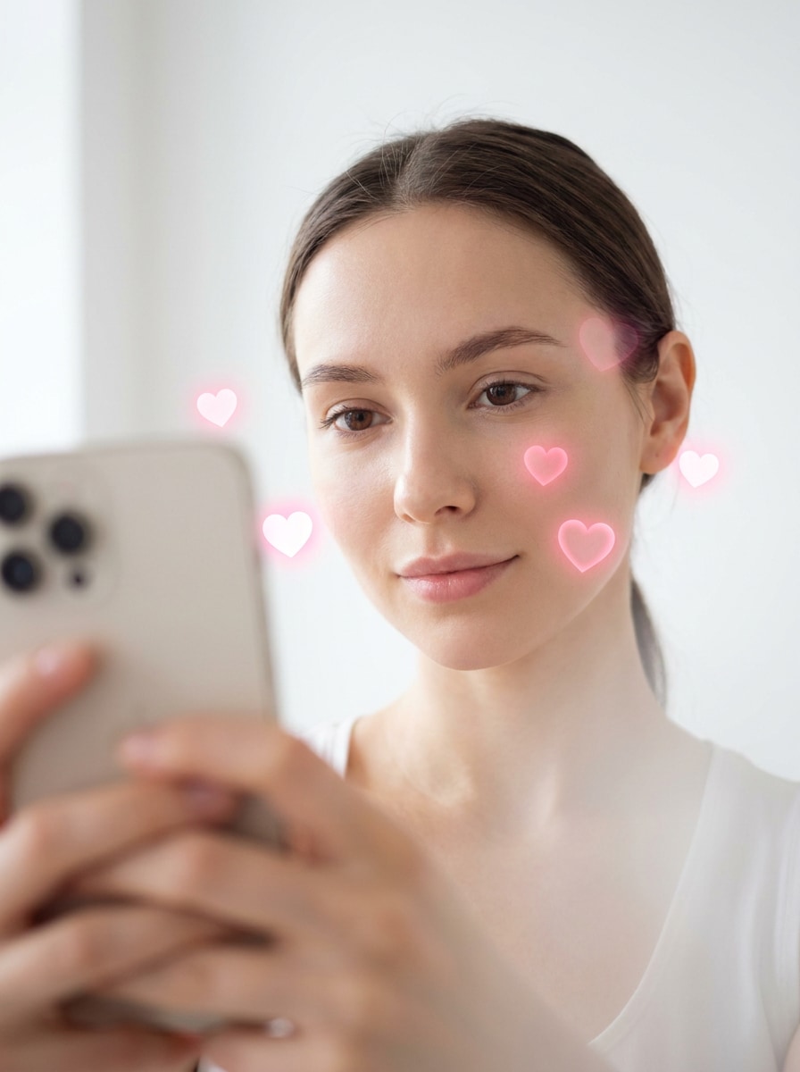 Floating Hearts Around Face