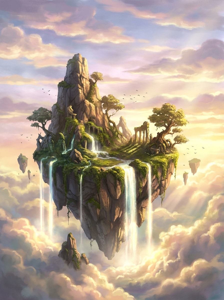Floating Island Waterfall