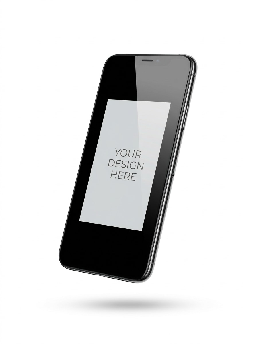Floating Phone on White