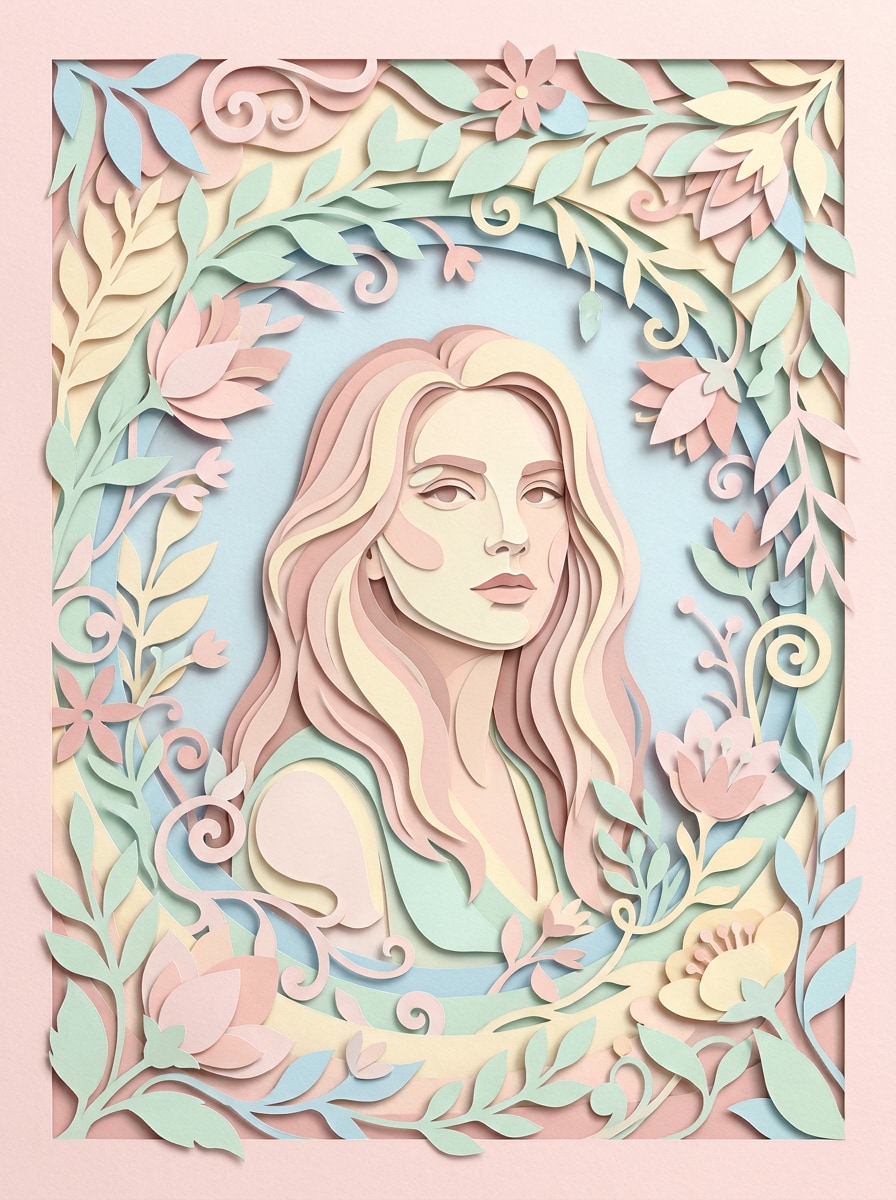 Floral Paper Cut Frame