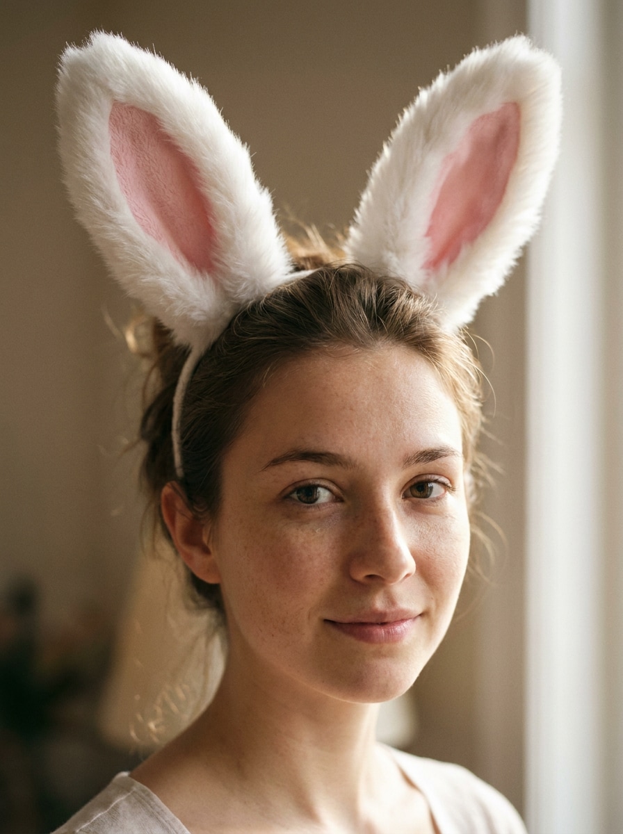 Fluffy White Rabbit Ears