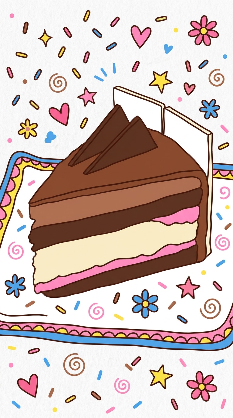 dessert folk art illustration prompt